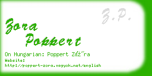 zora poppert business card